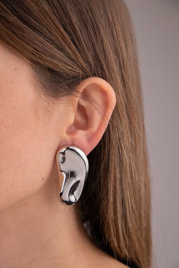 Sacha Accessories-Geometric Silver Earrings 1