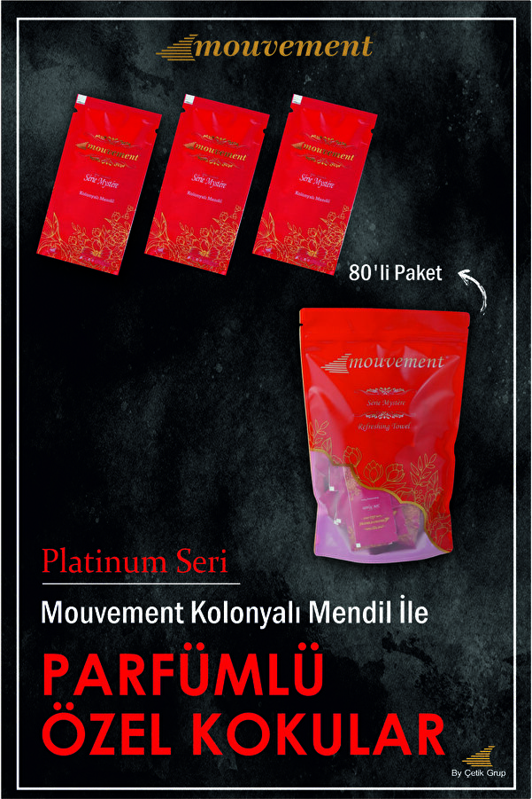 MOUVEMENT 80 Adet - Kolonyalı Islak Mendil - Platinium Sêries Mystere