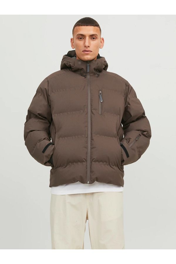 Jack Jones Jack Jones Hooded Waterproof Brown Men s 3M Thinsulate Coat12238998 Trendyol