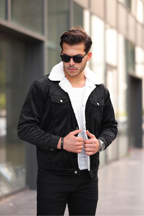 Fur lined jeans jacket top