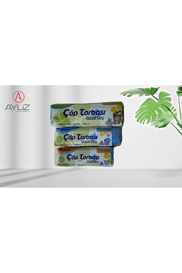 Ayliz Plast & Ambalaj-Garbage Bag Large, Large, Medium Size 1 in 1 Roll Total 40 Pieces 1