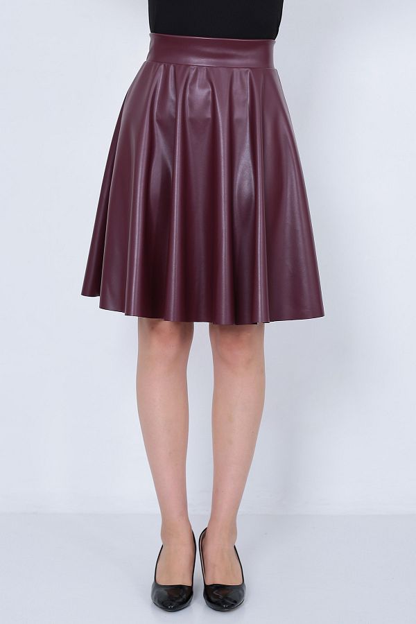 Burgundy leather skirt 2018 best sale