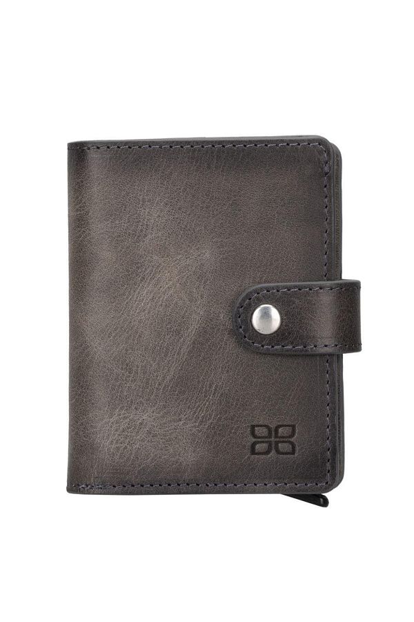 Bouletta-Palermo Leather Wallet Card Holder with Mechanism - Shaded Gray 1