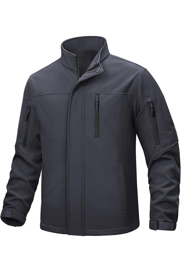 GHASSY CO.-Palton softshell pentru bărbați, cu guler în picioare, impermeabil și rezistent la vânt 1