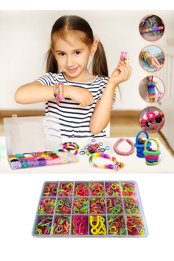 Hyd Rubber Bracelet Making Set 12 Compartment Hand Skill Play Set Trendyol