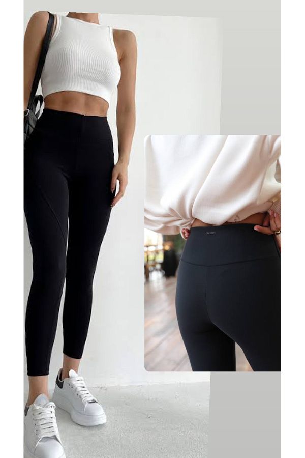 Vibes On-Battal Large Size Osyh Fabric Black 3Xl-4Xl Leggings 1