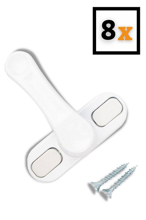 Viselia-White Window Safety Lock Pimapen Window Lock Security Lock 8 Pieces 1