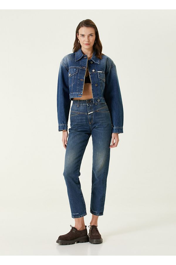 Closed Pedal Pusher Blue Jean Trousers Relaxed Fit Trendyol