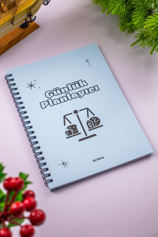 Red Whiter-Planificator zilnic Business Tracker Notepad A5 Notebook cu copertă albastră 1