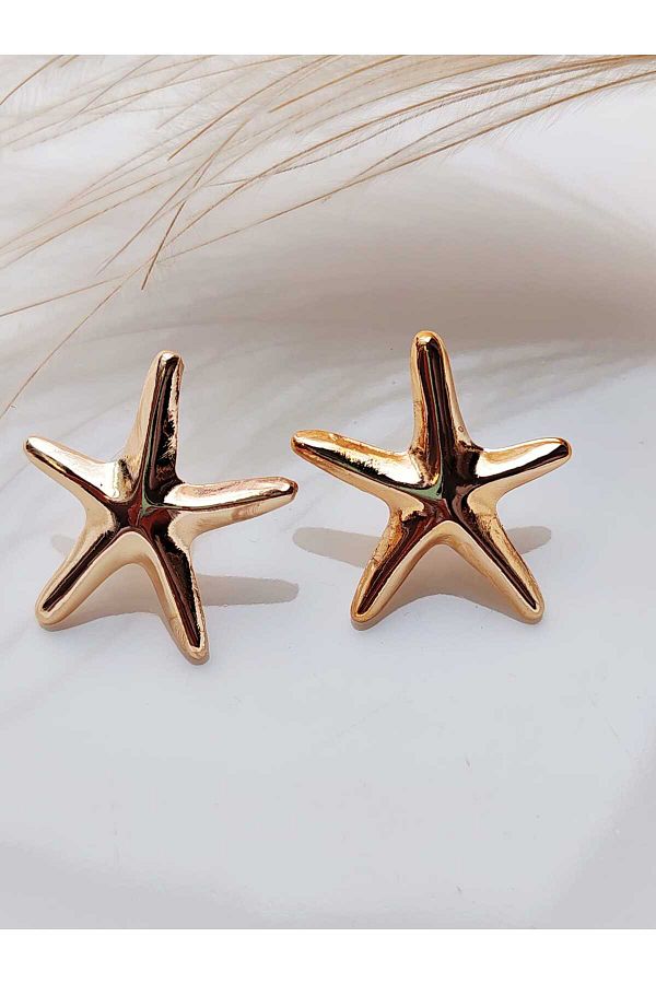 İLKYAZ-ACCESSORY starfish gold earrings 1