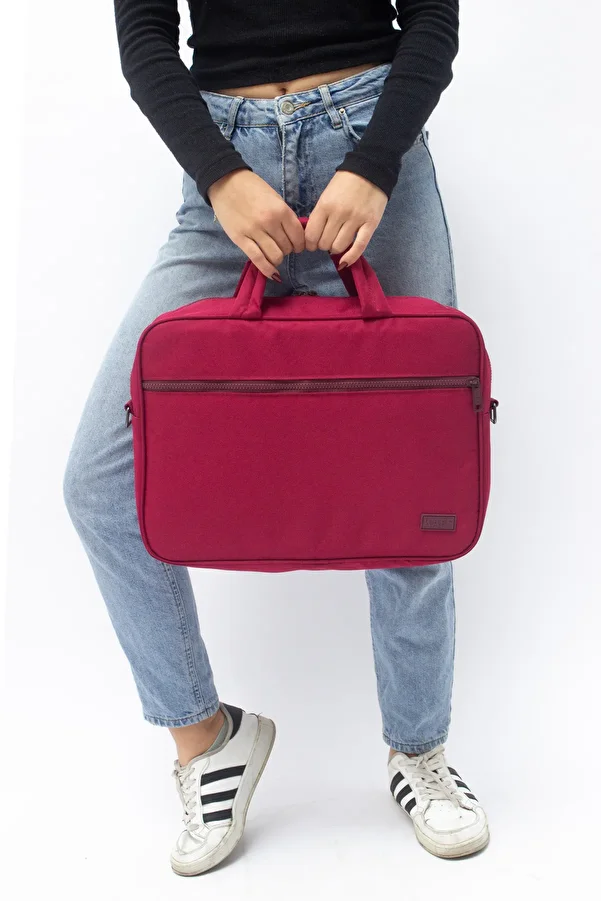 KAFF-Claret Red Unisex 15.6'' Water and Shock Resistant Functional Computer Briefcase with Inner Compartment 1