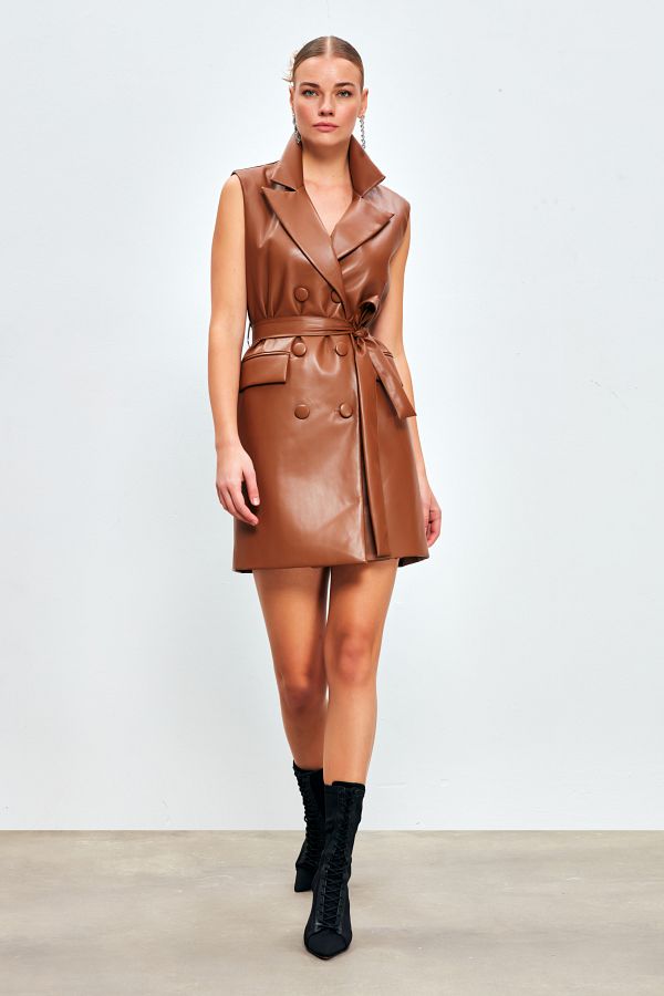 Leather vest dress store