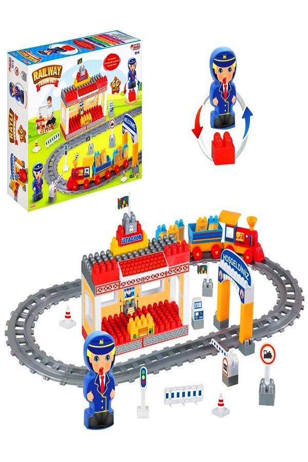 AVDA Rail Train Set Puzzle Block Lego Build Building Road Blocks 66 Pieces Trendyol