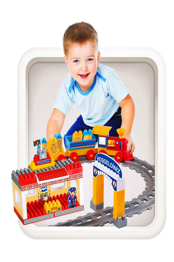AVDA Rail Train Set Puzzle Block Lego Build Building Road Blocks 66 Pieces Trendyol