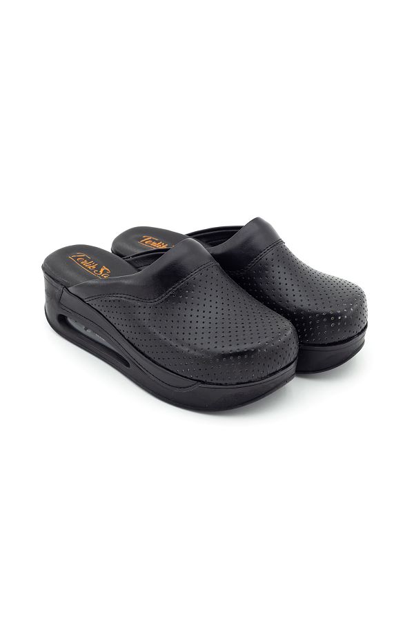 TERL KSABO Black Sabo Slippers Black Sole Trendyol