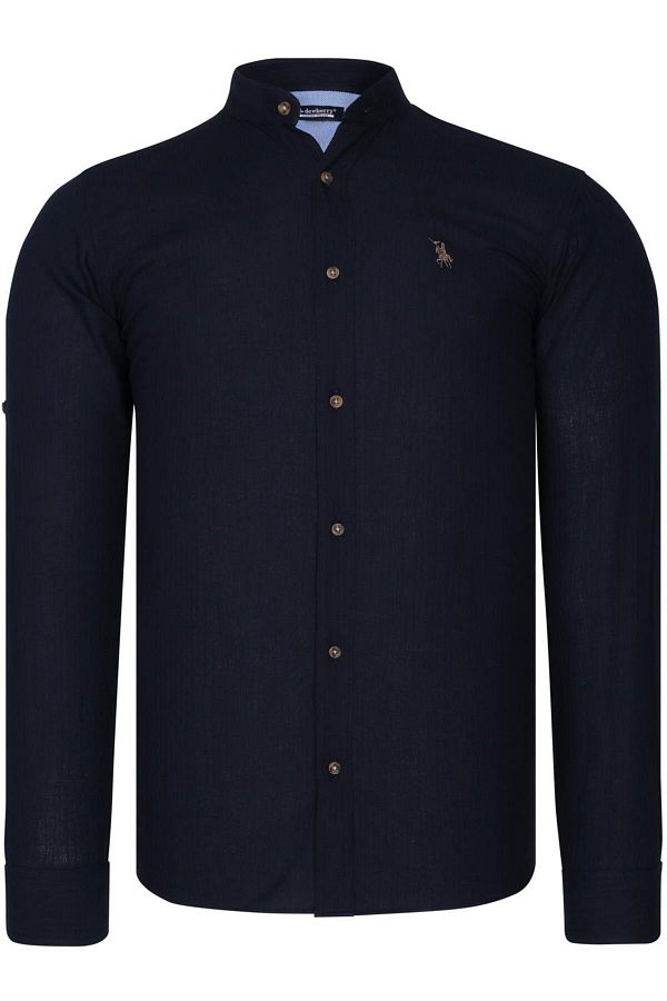 Dewberry-G784 DEWBERRY DOMINANT COLLAR MEN'S SHIRT-DARK BLUE 1