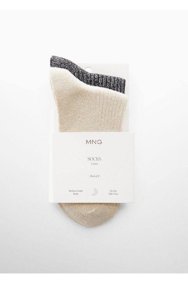 MANGO Woman-2er-Pack Lurex-Socken 1