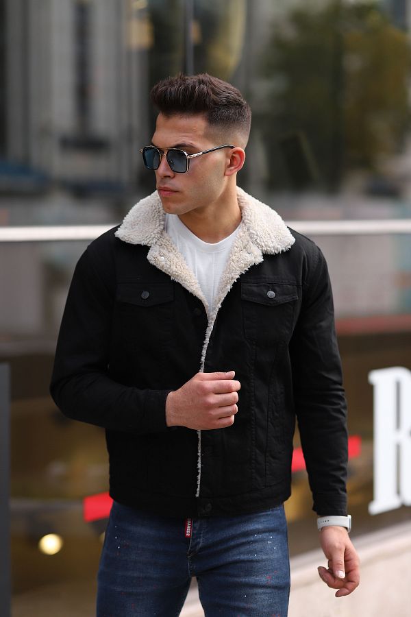 Serseri Jeans MEN S FURRY JEANS JACKET FUR INSIDE JEANS JACKET Trendyol