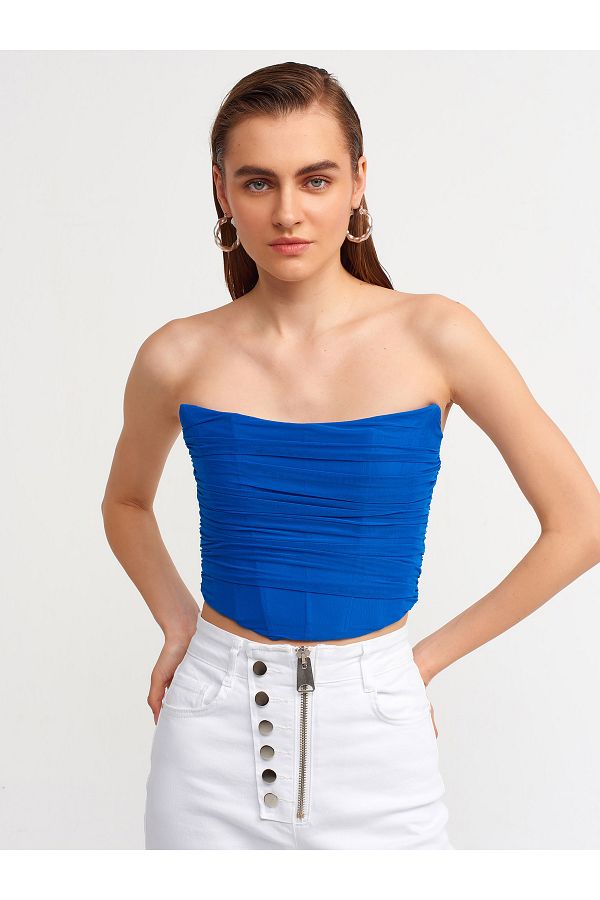 Dilvin-20132 Faltendetaillierte Bustier-Sakkos 1