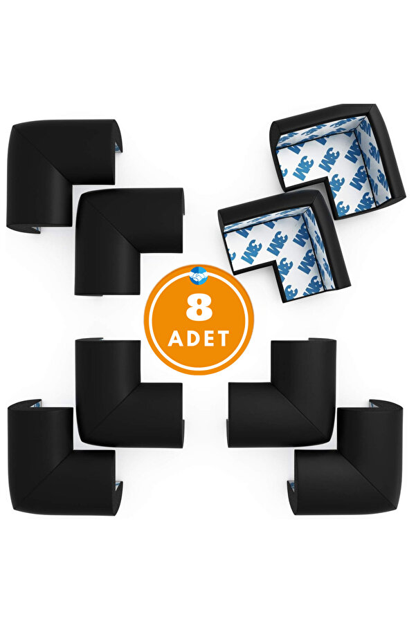Miningaa 8 Adet Köşe Koruyucu Yastık Saf Kauçuk Masa Sehpa Kenar Köşe Koruyucu Çocuk Bebek Emniyet Koruma