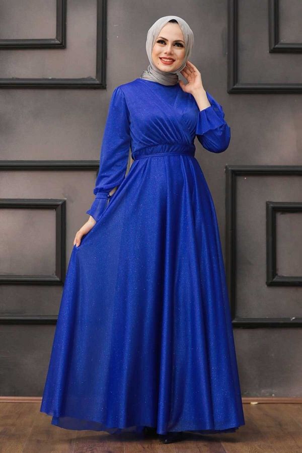 Neva Style Hijab Evening Dresses Sax Blue Hijab Evening Dress 22202sx Trendyol