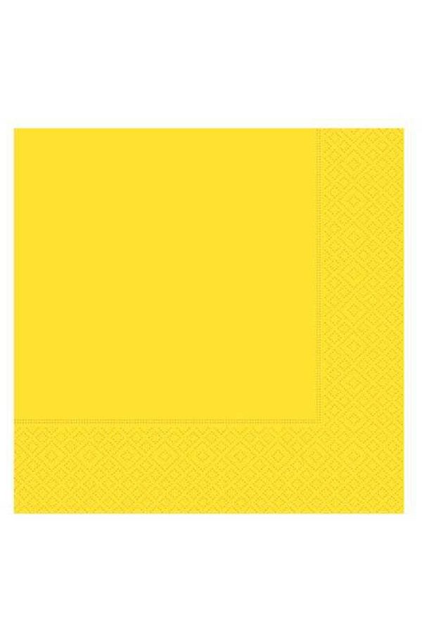 Acar Süs-Plain Patterned Yellow Napkin Quantity: 20 Cl: 75 Width: 33cm Length: 33cm 1