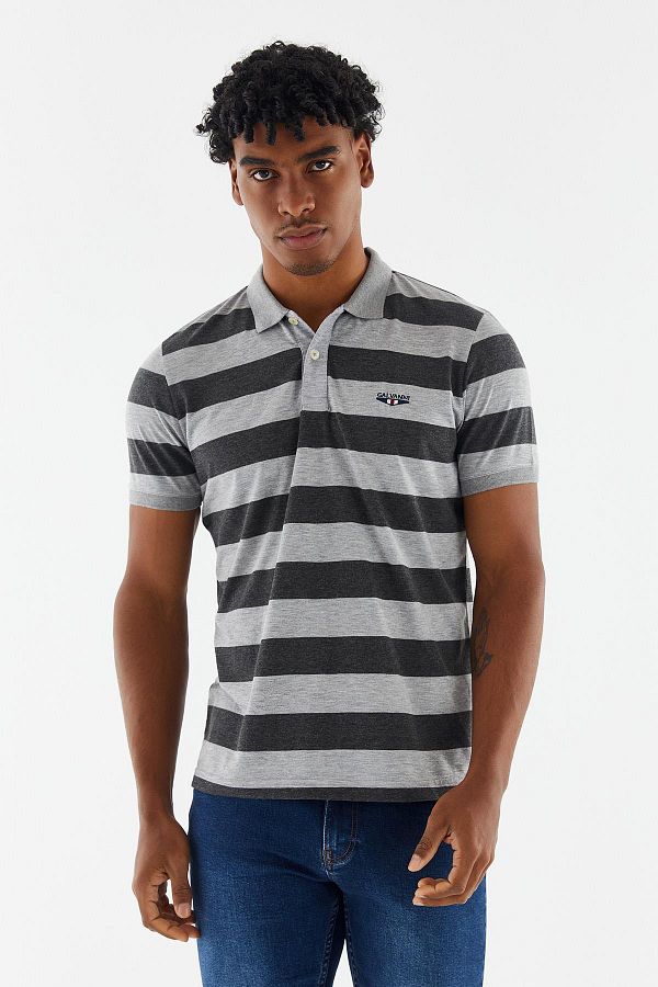 Galvanni Polo T shirt Gray Fitted Trendyol