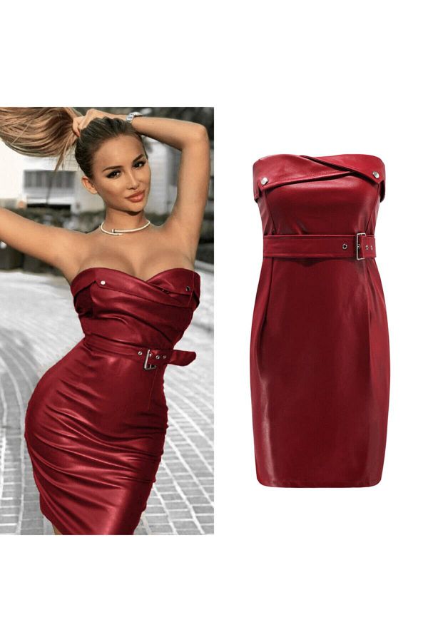 Dark red cocktail dress deals