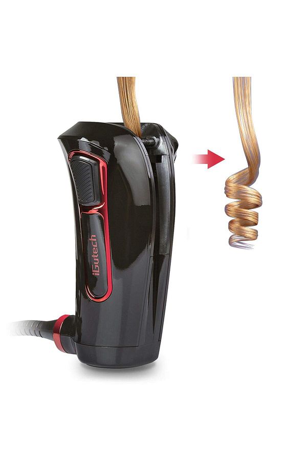 iGutech Automatic Hair Curler with Tourmaline Ceramic Heater and LED Digital Display black Trendyol