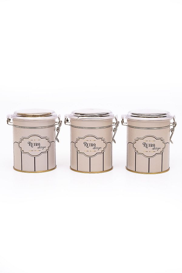 EVLE-Erb19u6 Cylinder Storage Container with Lock Ø90 Set of 3, Retro 1