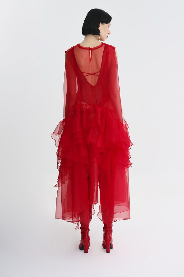 Layered flounce dress hot sale