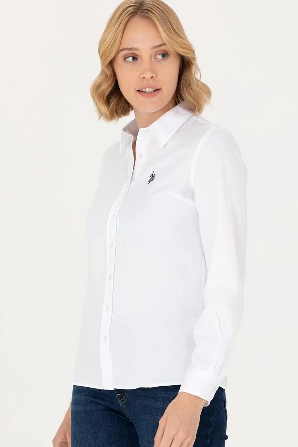 Ralph lauren women's white long sleeve shirt clearance