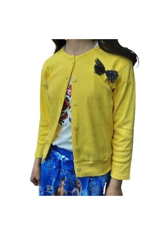 Yellow cotton cardigan outlet