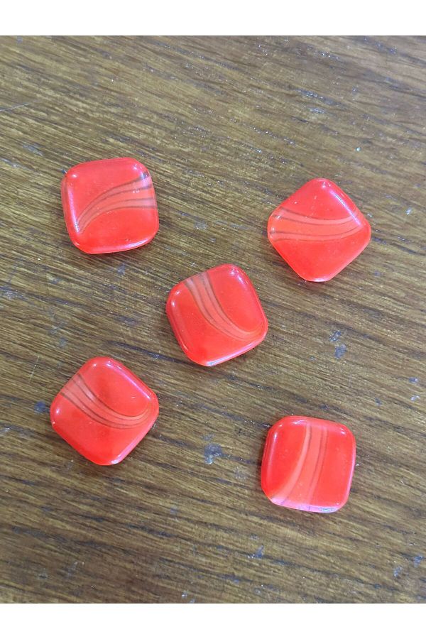 Gönülden Tasarım-5 Pieces 2x2 cm Cam Flowing Patterned Perforated Button Pomegranate 1