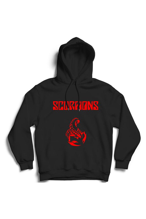 The Fame Scorpions Classic Red Logo Rock Metal Music Band Hooded Sweatshirt Hoodie Trendyol