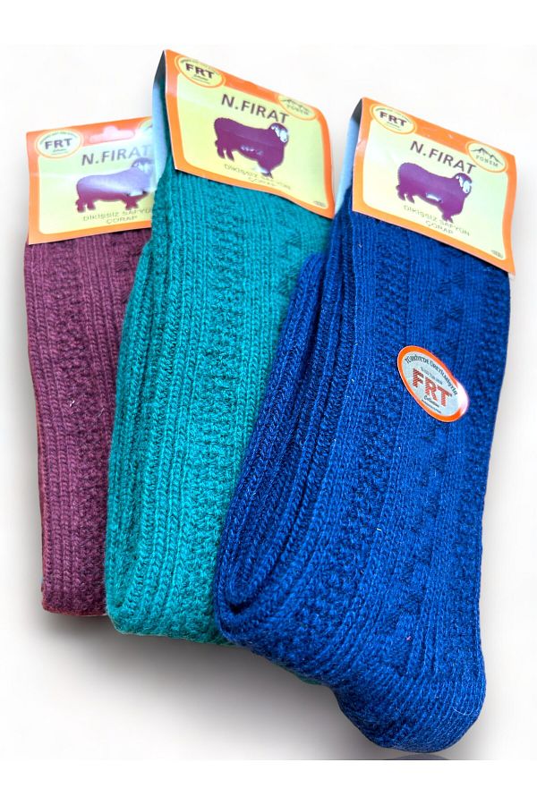 FIRAT-Women's Wool Knee Socks 3 Colors 3 Pairs Winter Thick Socks 1