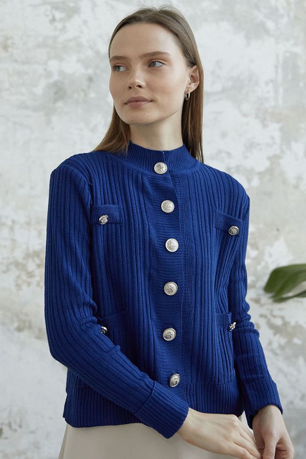 Navy blue short cardigan clearance