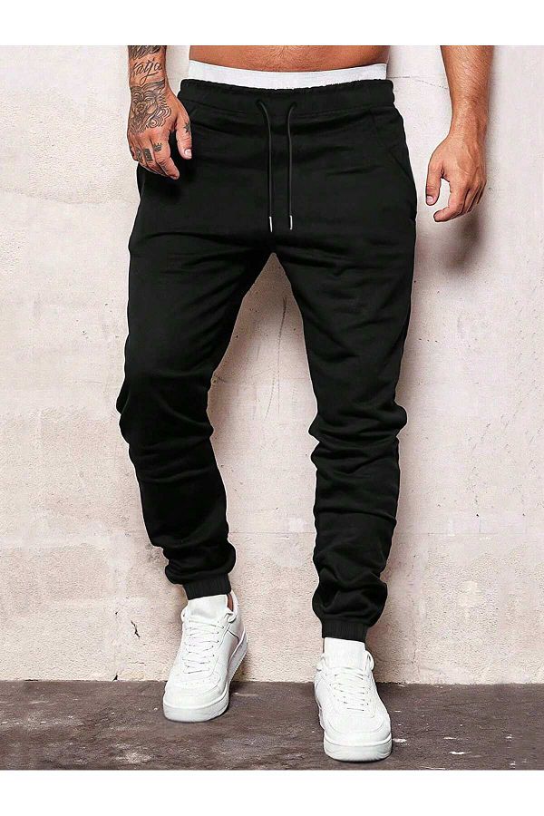 Drippy Manfinity Men s Solid String Waist Sweatpants Trendyol