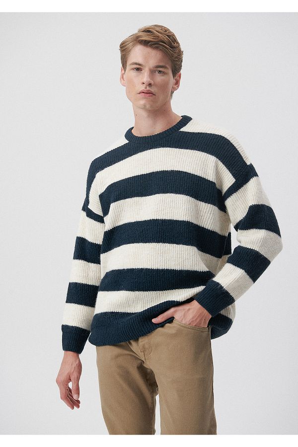 Wide striped sweater clearance