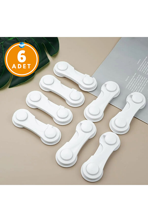 Miningaa 6 Adet Çok Amaçlı Çift Kapaklı Dolap Için Çocuk Bebek Güvenlik Set Emniyet Mandallı Koruma Kilit