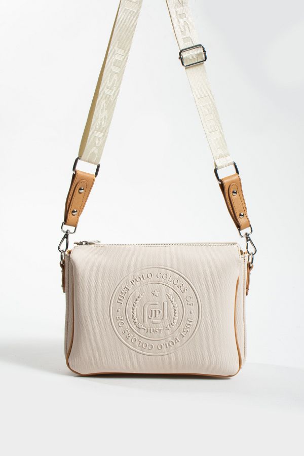 Just Polo Medium Size Thick Strap Daily Crossbody Bag Women s Shoulder Bag 6010 Cream Tan Trendyol
