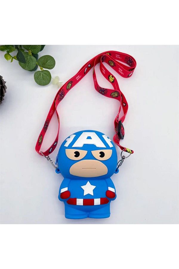 Twoe Small Size Blue Captain America Silicone Sling Bag Trendyol