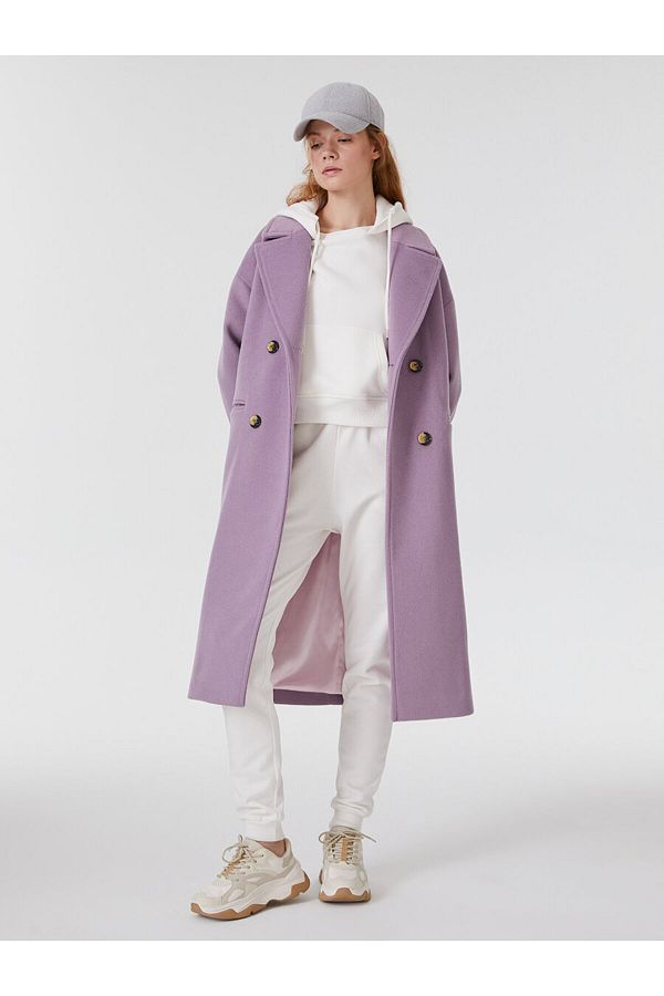 Loft Coat Purple Basic Trendyol