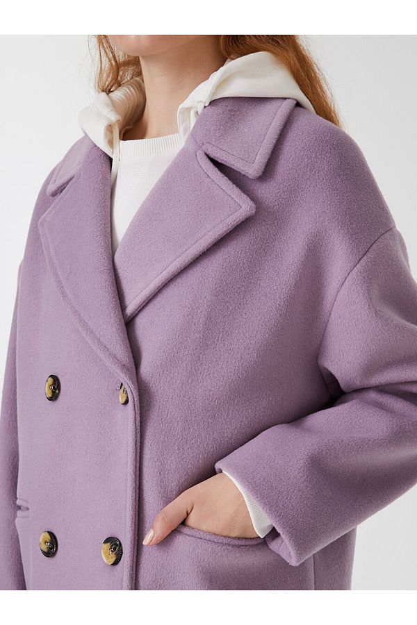 Loft Coat Purple Basic Trendyol
