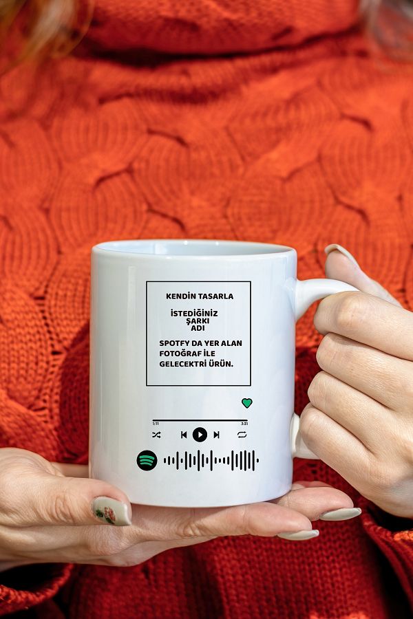 Lucidum-Design Yourself Spotıfy Coded Music Mug (Porcelain Mug with Handle) 1