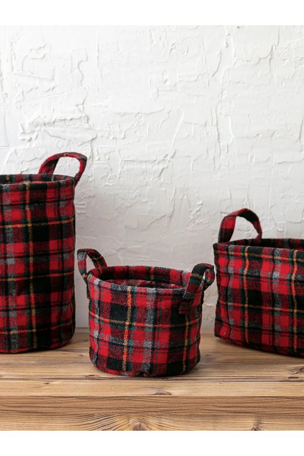 LC Waikiki-Epi̇c Store Lcw Home 15X12 Plaid Patterned Organizer Basket 1