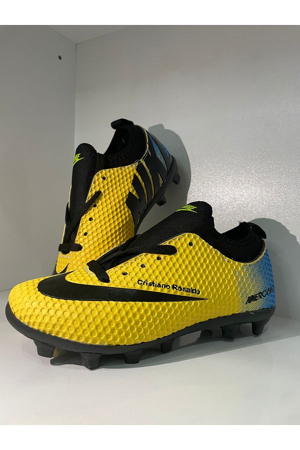 Blue and yellow football cleats clearance