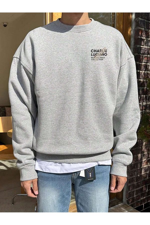 【開店記念セール！】 HIRSCH Charlie Luciano 3 Thread Thick Quilt Sweatshirt- Trendyol 塊根植物・コーデックス