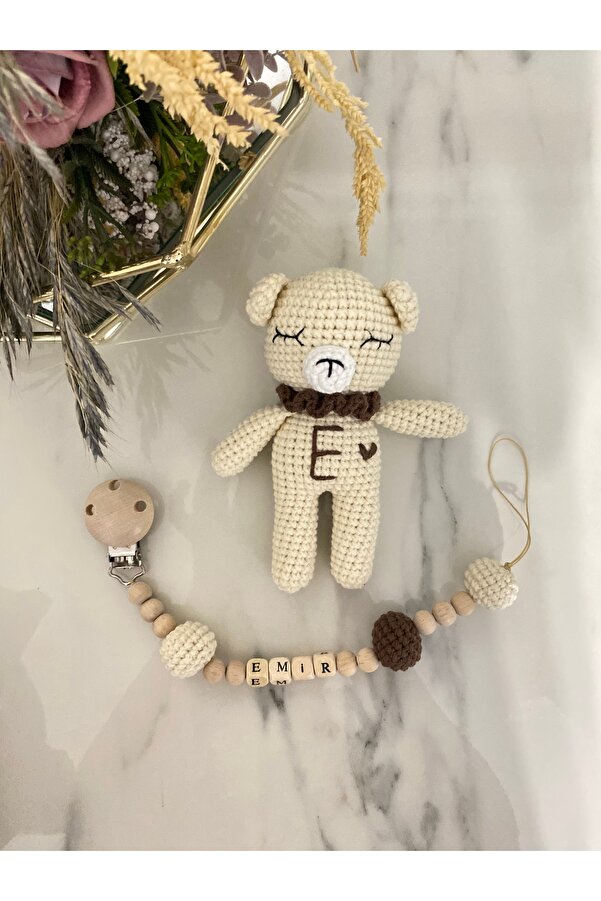 Zey's Amigurumi Amigurumi Ayıcık Uyku Arkadaşı Ve İsimli Emzik Zinciri