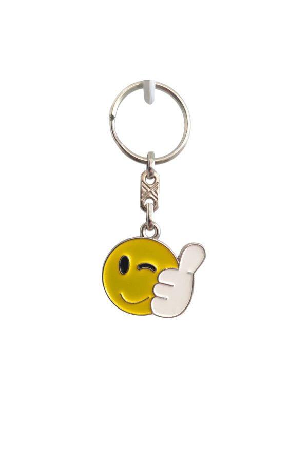 MOD10 Approving Emoji Yellow White Metal Keychain Yes Marked Emoji Trendyol